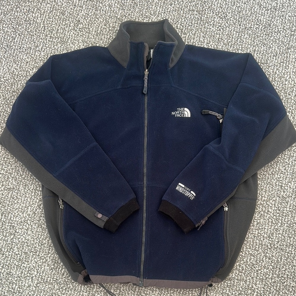 The North Face Gore Windstopper Men's Navy and Gray Fleece Jacket Large